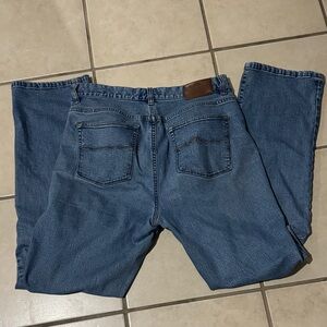 Classic Blue  Jeans - Leather Patch Waistband